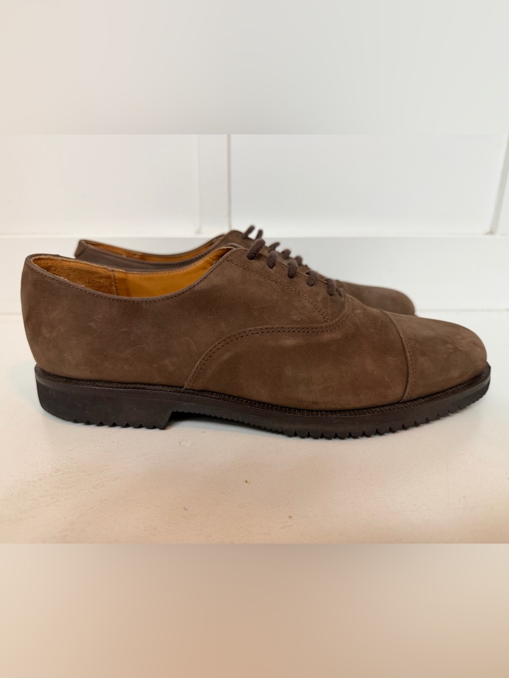 Cole Haan Made In USA Brown Nubuck Cap Toe Oxford Shoes Men’s Size 10 D
